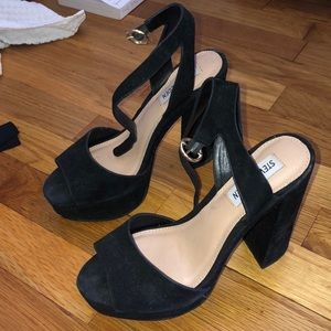 Steve Madden Black Suede Heels